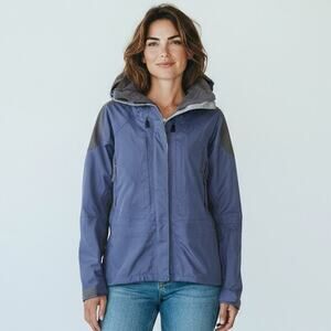 Marmot Womens Waterproof Purple Hooded Ski Jacket Coat Zip Pockets Size Large